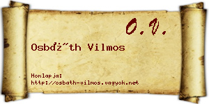 Osbáth Vilmos névjegykártya