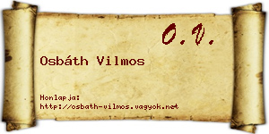 Osbáth Vilmos névjegykártya